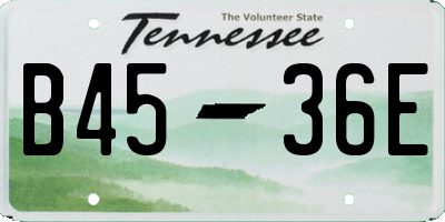 TN license plate B4536E