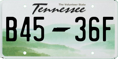 TN license plate B4536F