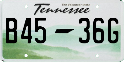 TN license plate B4536G