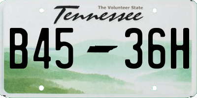 TN license plate B4536H