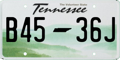 TN license plate B4536J