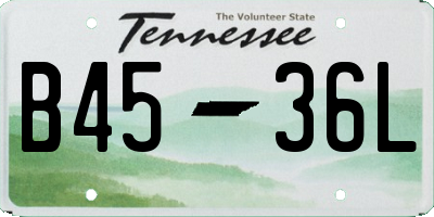 TN license plate B4536L
