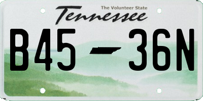 TN license plate B4536N