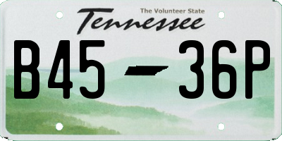 TN license plate B4536P