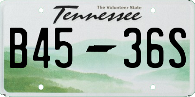TN license plate B4536S