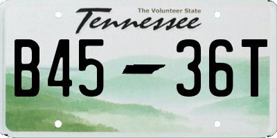 TN license plate B4536T