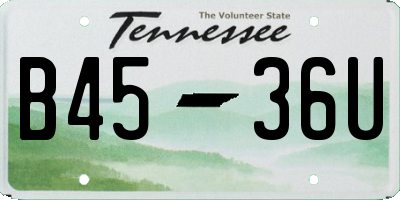TN license plate B4536U