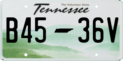 TN license plate B4536V