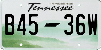TN license plate B4536W