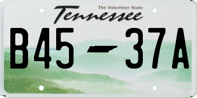 TN license plate B4537A