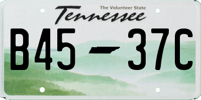 TN license plate B4537C