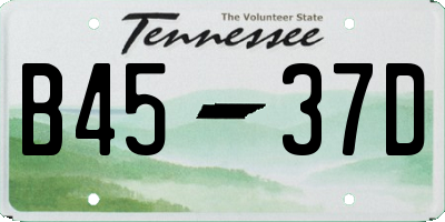 TN license plate B4537D