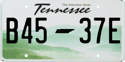 TN license plate B4537E