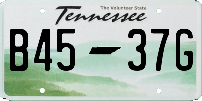 TN license plate B4537G