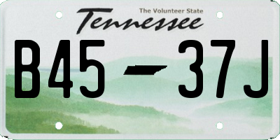 TN license plate B4537J