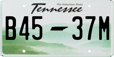 TN license plate B4537M
