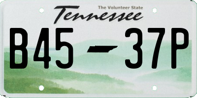 TN license plate B4537P