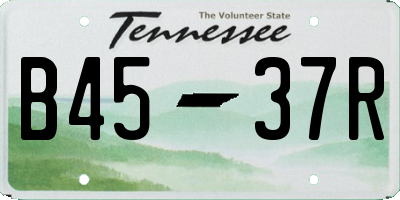 TN license plate B4537R