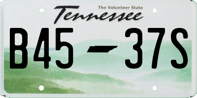 TN license plate B4537S