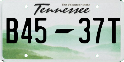 TN license plate B4537T