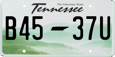 TN license plate B4537U