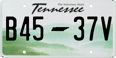 TN license plate B4537V