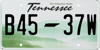 TN license plate B4537W