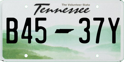 TN license plate B4537Y