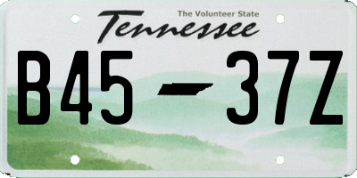 TN license plate B4537Z