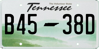 TN license plate B4538D
