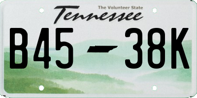 TN license plate B4538K