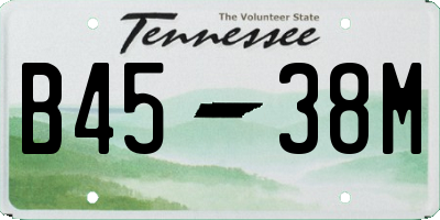 TN license plate B4538M