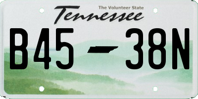TN license plate B4538N