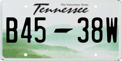 TN license plate B4538W
