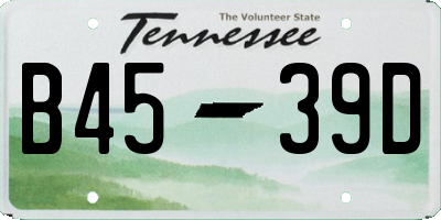 TN license plate B4539D