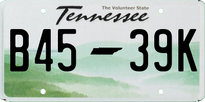 TN license plate B4539K