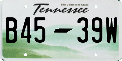 TN license plate B4539W