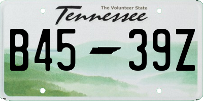 TN license plate B4539Z