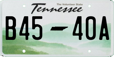 TN license plate B4540A