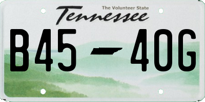 TN license plate B4540G