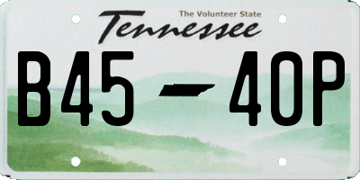 TN license plate B4540P