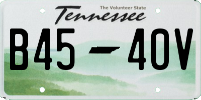 TN license plate B4540V