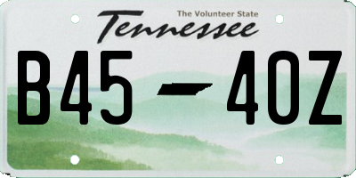 TN license plate B4540Z