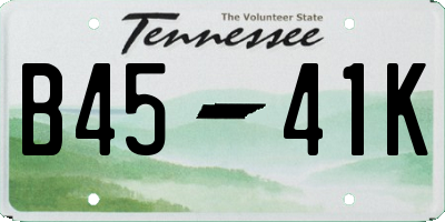 TN license plate B4541K