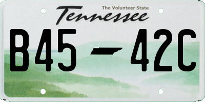 TN license plate B4542C