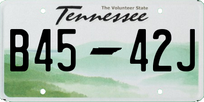 TN license plate B4542J