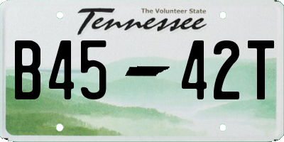 TN license plate B4542T