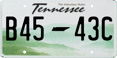 TN license plate B4543C