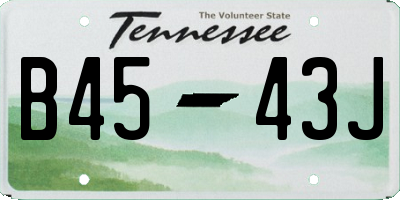 TN license plate B4543J