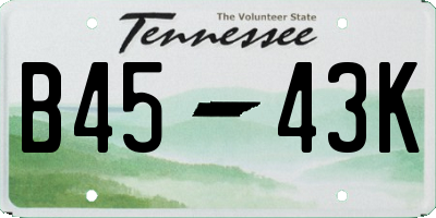 TN license plate B4543K